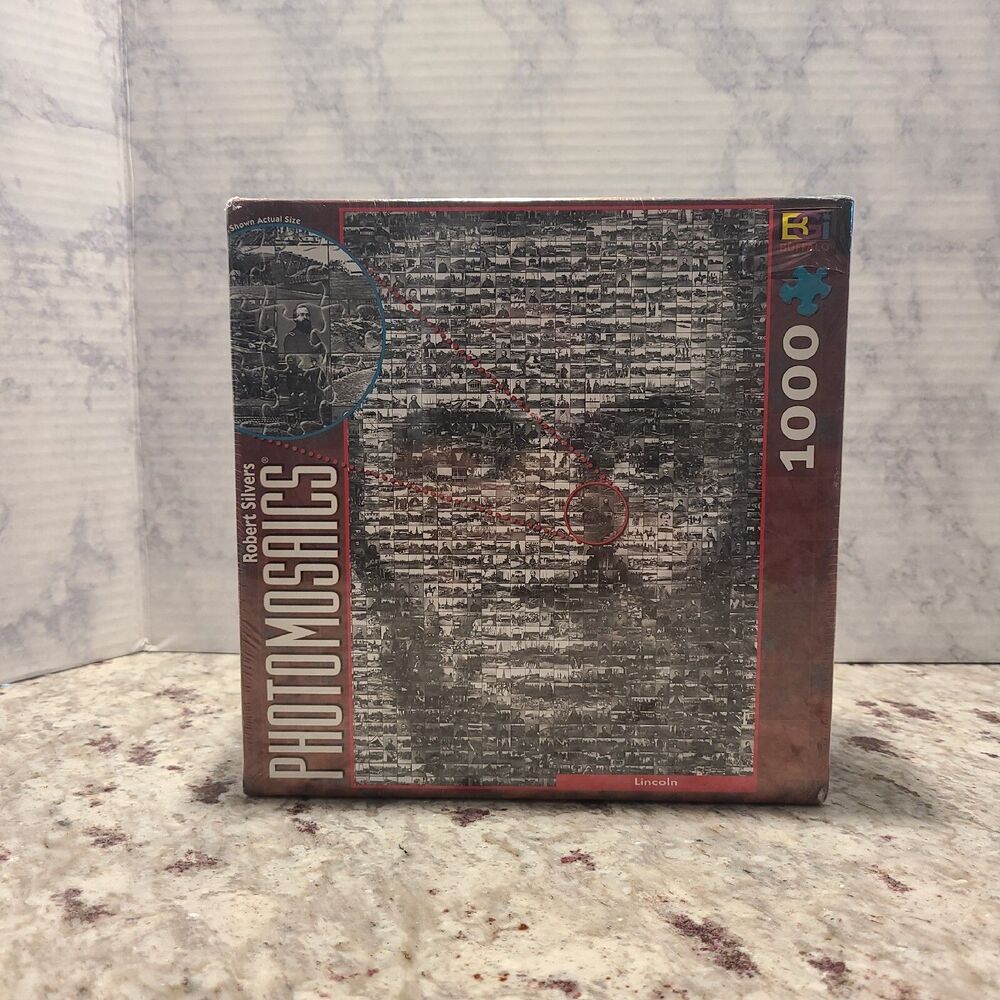 Abraham Lincoln Photomosaics 1000 Piece Jigsaw Puzzle Robert Silvers New Sealed